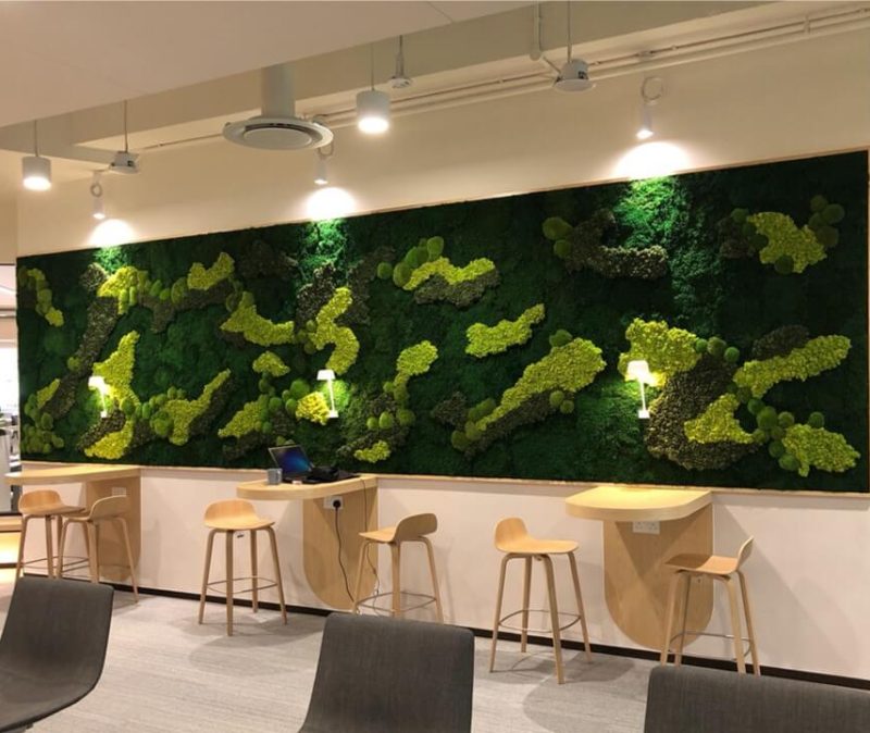 Mosscapes feature wall for Lendlease office | Greenology Singapore